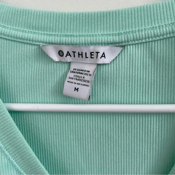 ATHLETA MINT GREEN RIBBED HENLEY TOP M - Picture 6 of 6